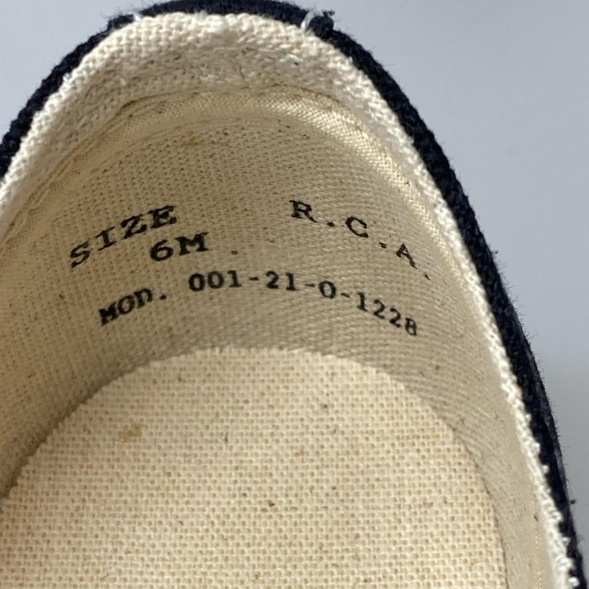 スニーカー R.C.A.F US ARMY キャンバススニーカー 6M 黒 ブラック