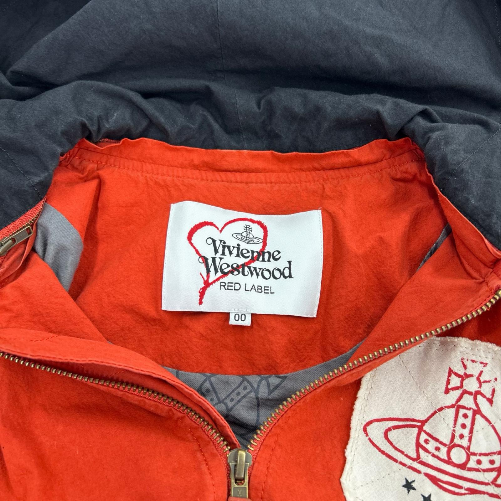 ジャケット Vivienne Westwood red label オーブワッペン フーデットボンバージャケット M 赤 レッド