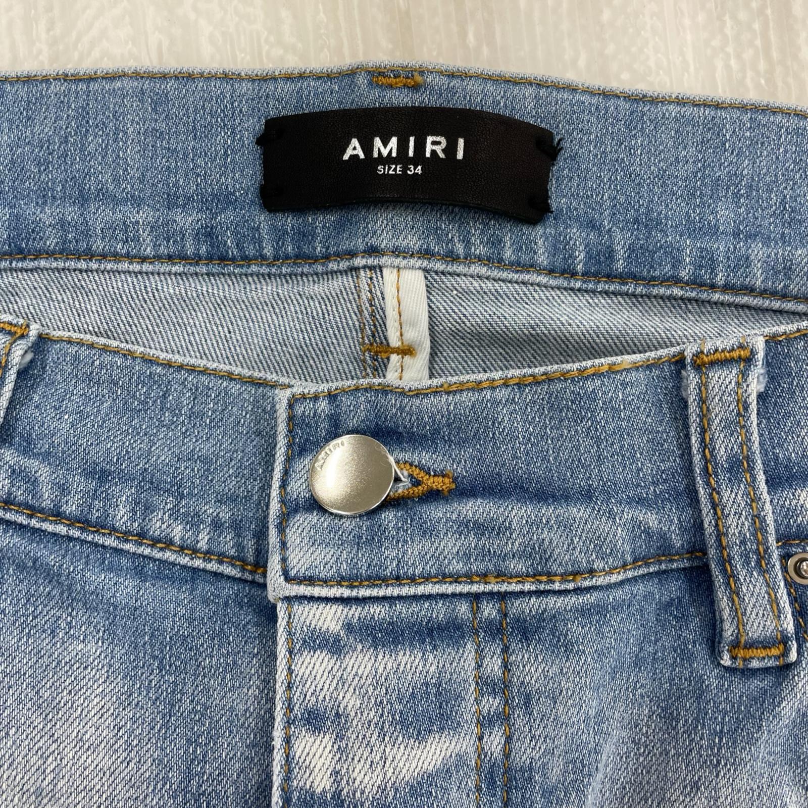 デニムパンツ MA Stencil Jeans ペイント 34 ブルー