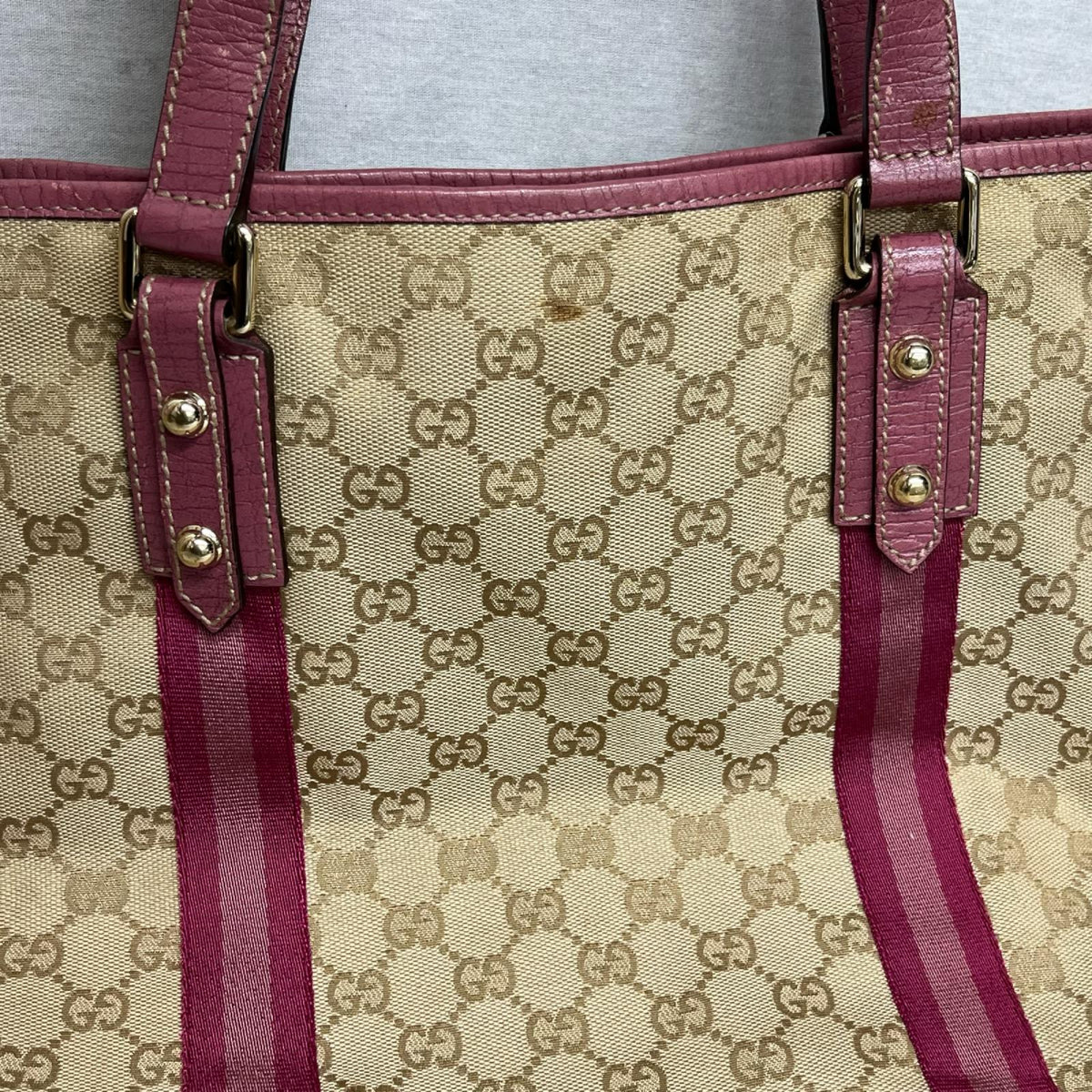 GUCCI 139260 GGキャンバス トートバッグ ピンクベージュ