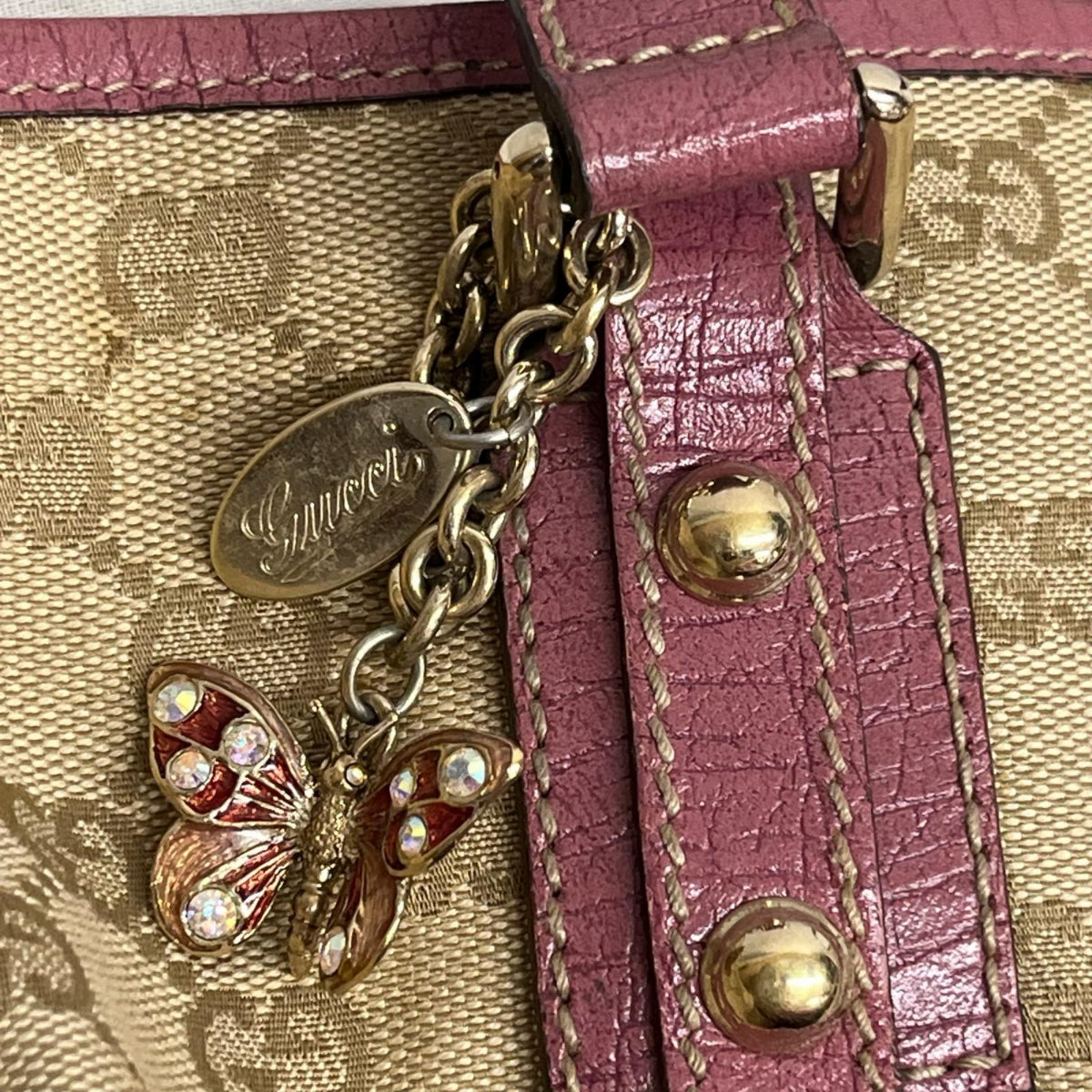GUCCI 139260 GGキャンバス トートバッグ ピンクベージュ