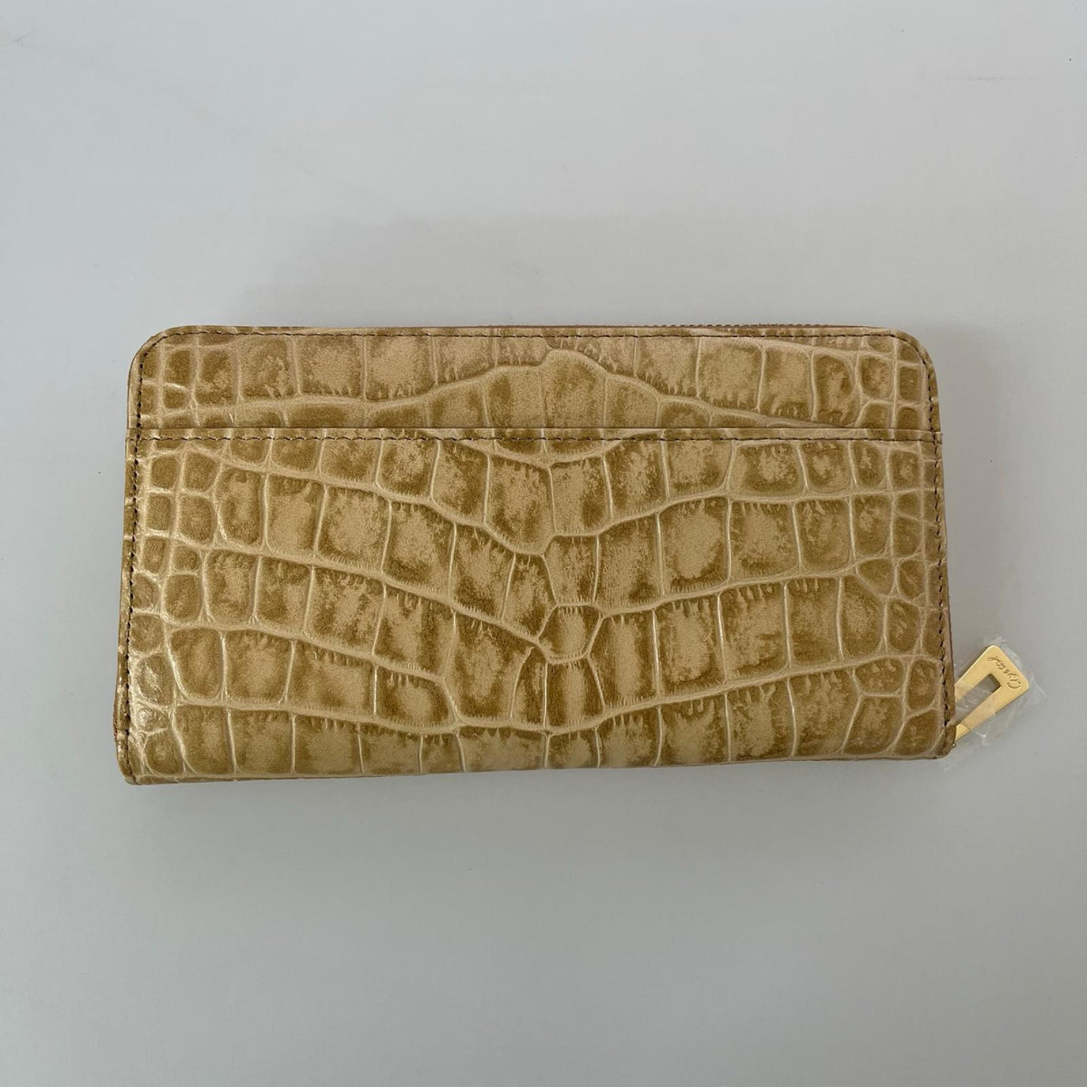 長財布 LEATHER JEWELS クロコ型押し ベージュ ベージュ