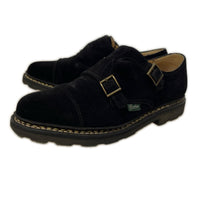 シューズ Paraboot WILLIAM スウェード ダブルモンク (6 1/2) 黒 ブラック