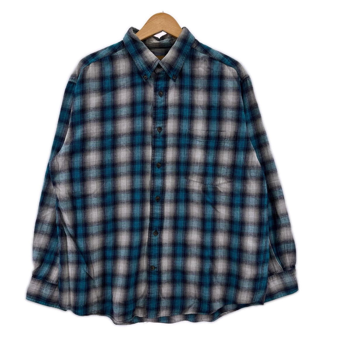 長袖Tシャツ St. JOHN’S BAY オンブレチェックネルシャツ BLU L