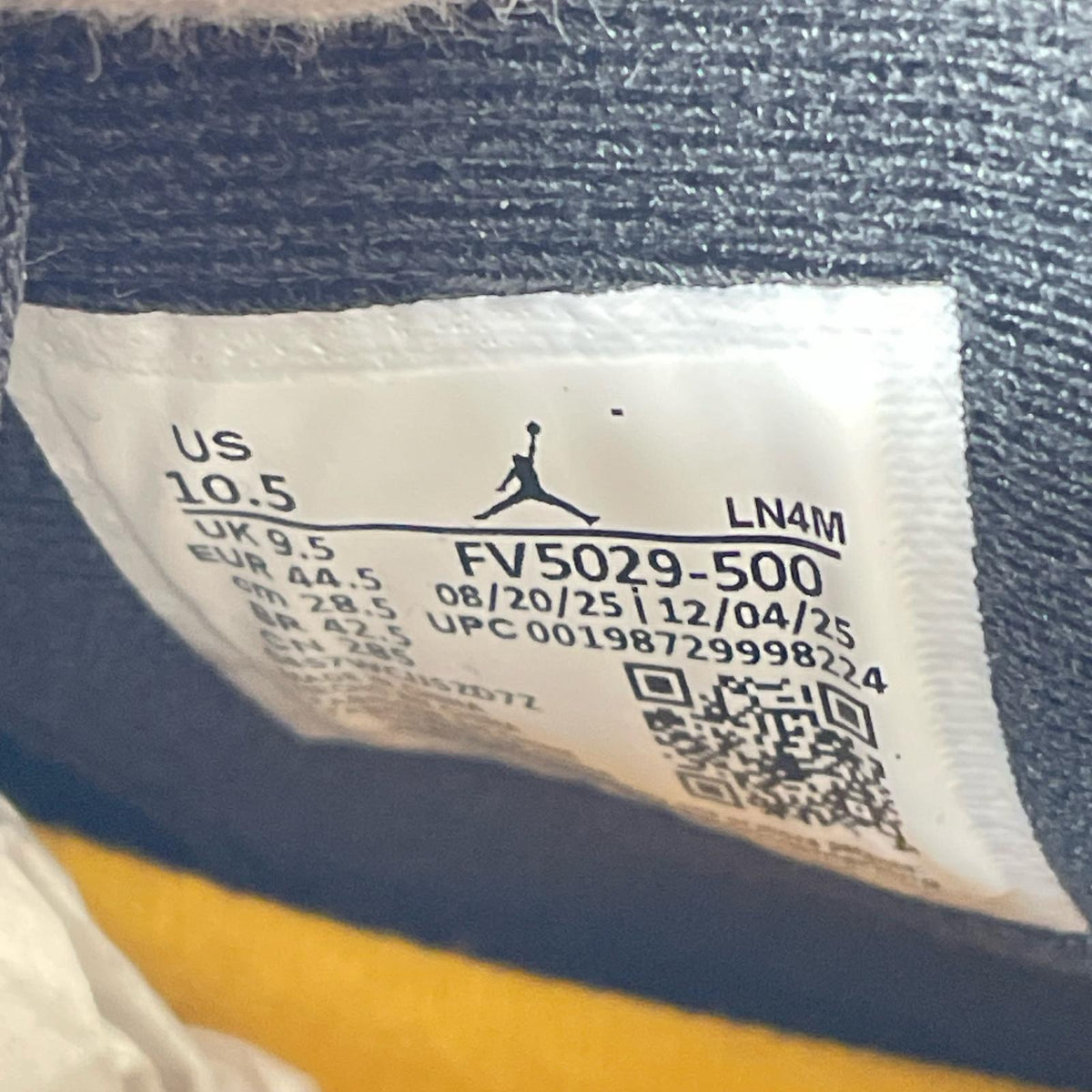 スニーカー FV5029-500 Air Jordan 4 Retro OG 28.5cm (US10 1/2 UK10 EU47) パープル