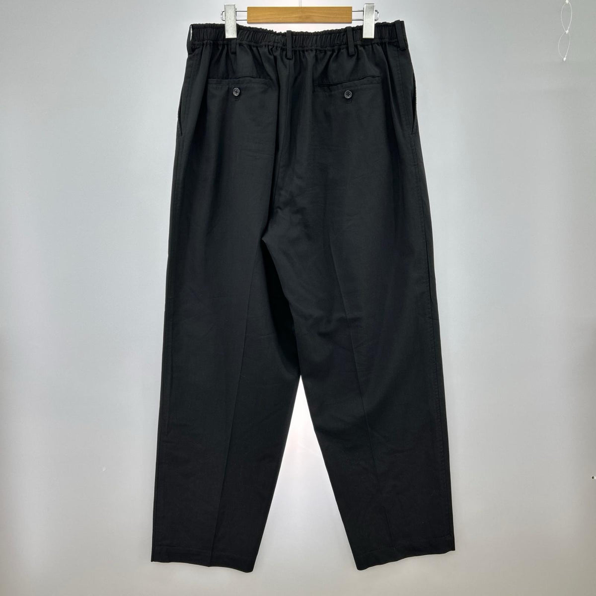 パンツ Deep Black Wool Wide Tapered Slacks (3) 3 ブラック