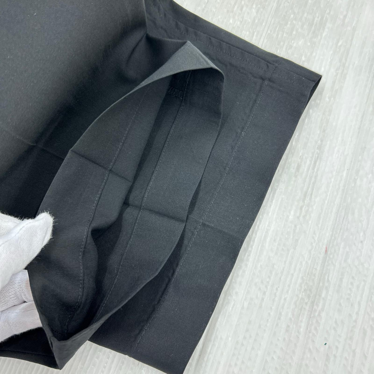 パンツ Deep Black Wool Wide Tapered Slacks (3) 3 ブラック