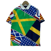 ポロシャツ 90s 国旗マルチカラー L L マルチカラー