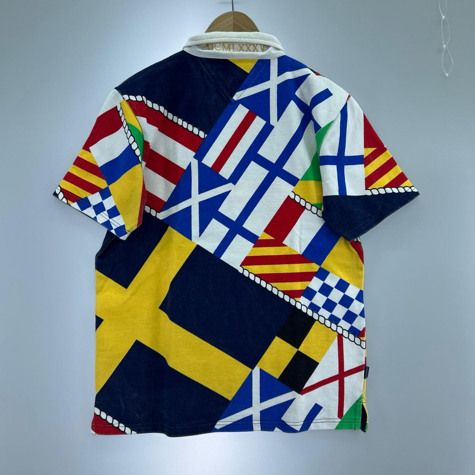 ポロシャツ 90s 国旗マルチカラー L L マルチカラー
