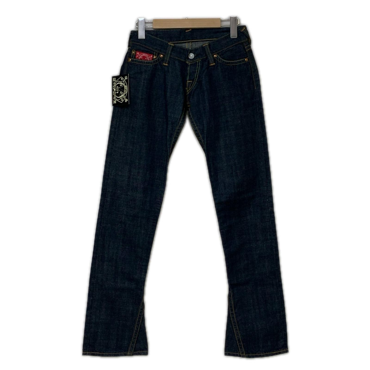 デニムパンツ EVISU donna バックジップ カモメプリント フレアデニム 25×32