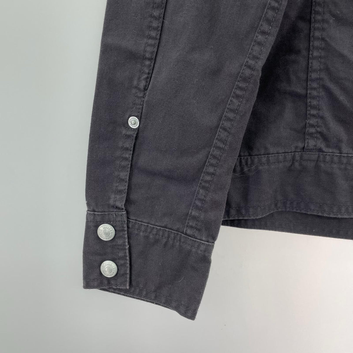 ジャケット 90s ワッペンコットンジップジャケット ブラック XS ネイビー