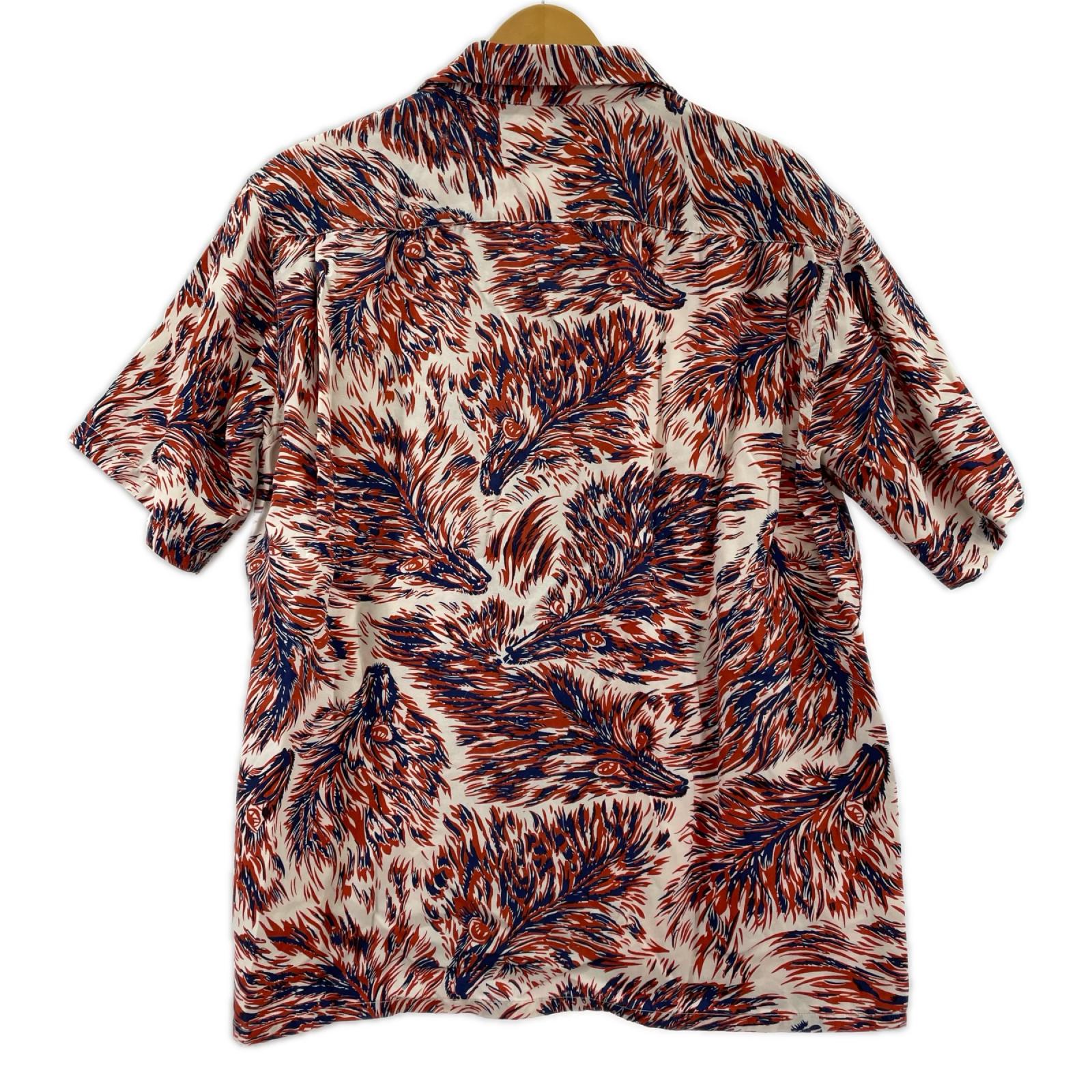 半袖シャツ TENDERLOIN T-RAYON SHT WOLF 総柄レーヨンシャツ S S レッド