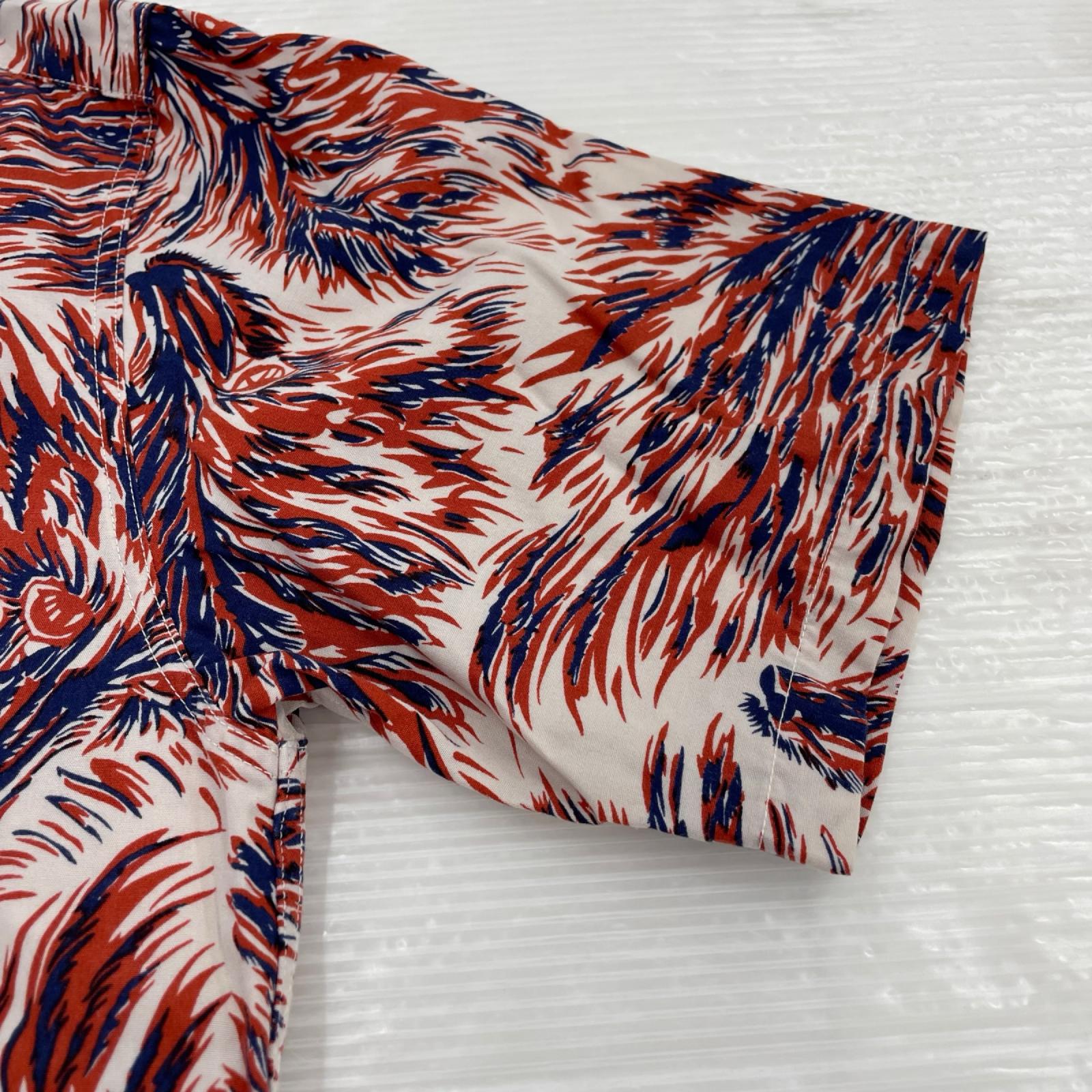 半袖シャツ TENDERLOIN T-RAYON SHT WOLF 総柄レーヨンシャツ S S レッド