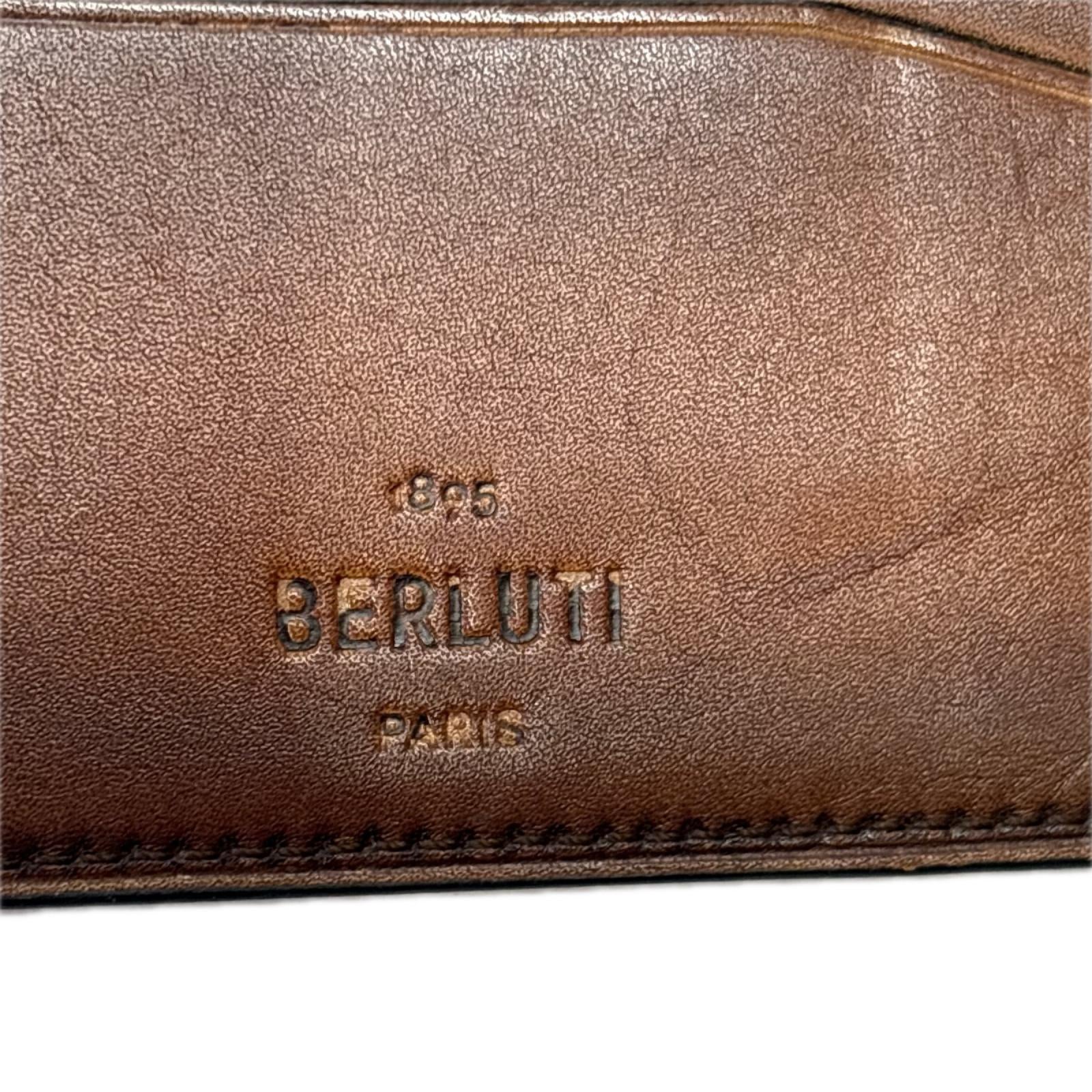 二つ折り財布 Berluti/カードケース ブラウン