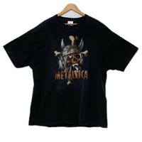 半袖Tシャツ 00s METALLICA PUSHEAD パイレーツスカル バンドTee XL ブラック LL