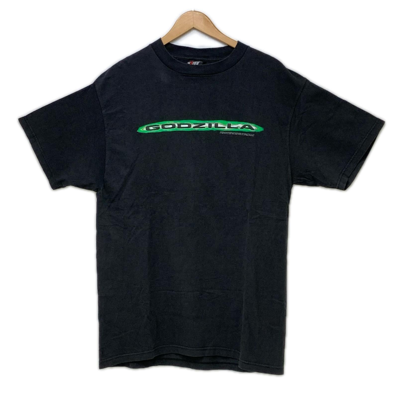 半袖Tシャツ 90s GODZILLA 発砲プリント ハリウッドムービープロモTee L ブラック L