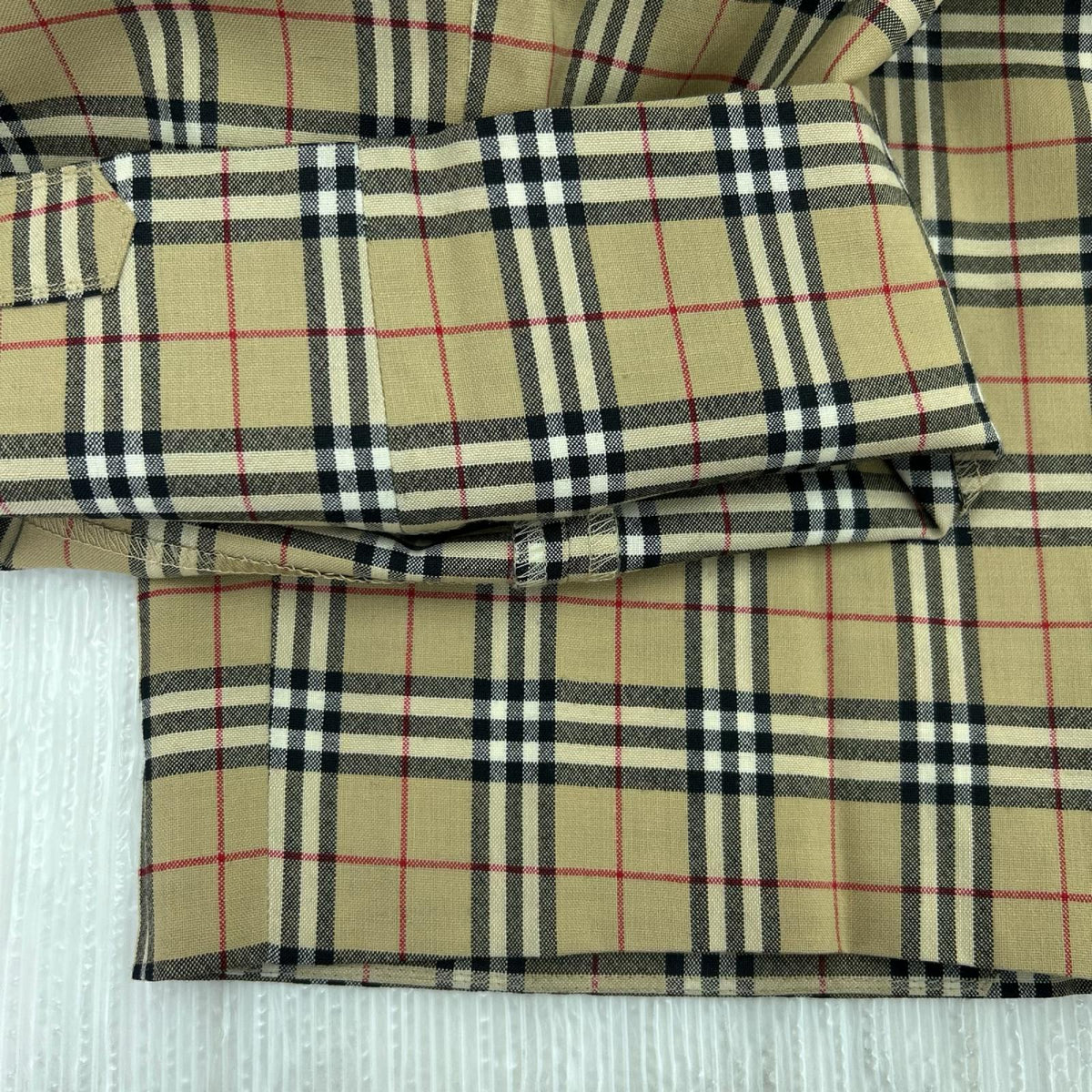 パンツ チェック柄ウールスラックス BEG W82cm ベージュ