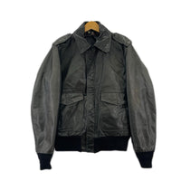 レザージャケット 184SM A-2タイプ フライトジャケット BLK (38) 38 ブラック