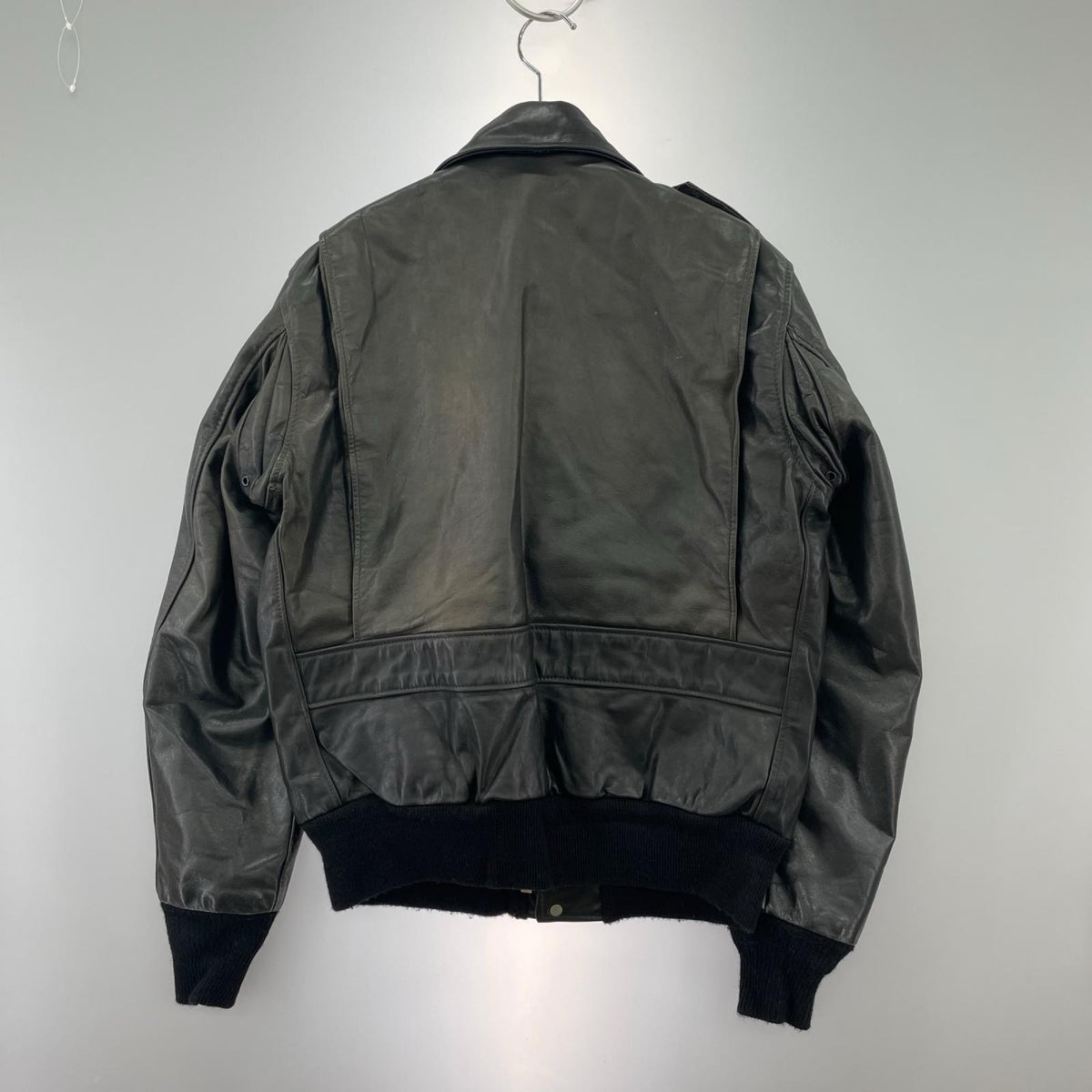 レザージャケット 184SM A-2タイプ フライトジャケット BLK (38) 38 ブラック