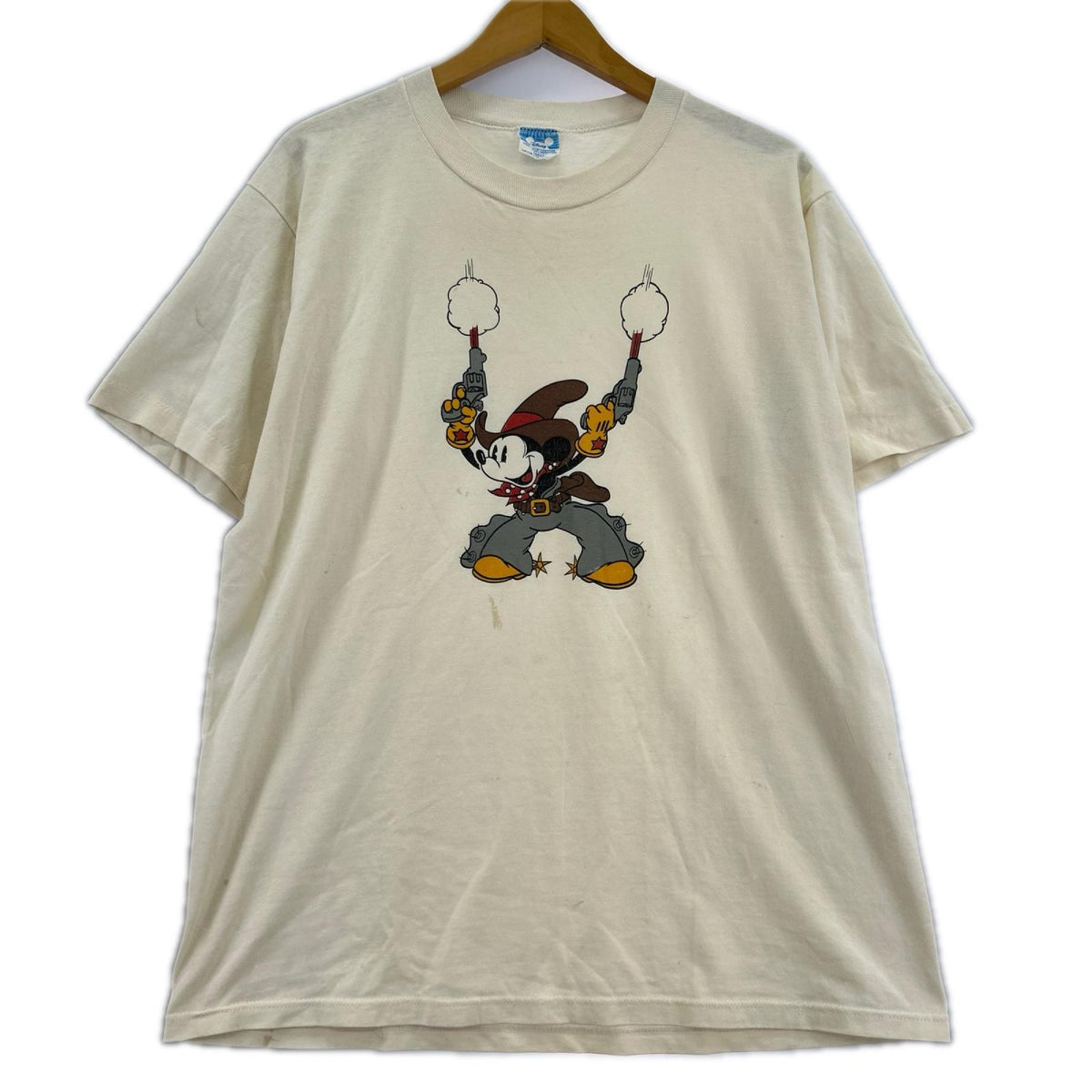 半袖Tシャツ 二丁拳銃ミッキー L ホワイト
