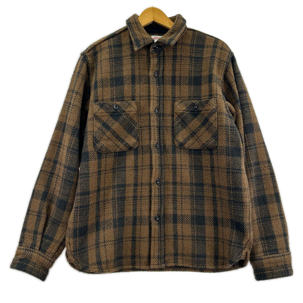 長袖シャツ HEAVY FLANNEL SHIRT 茶 (15) ブラウン