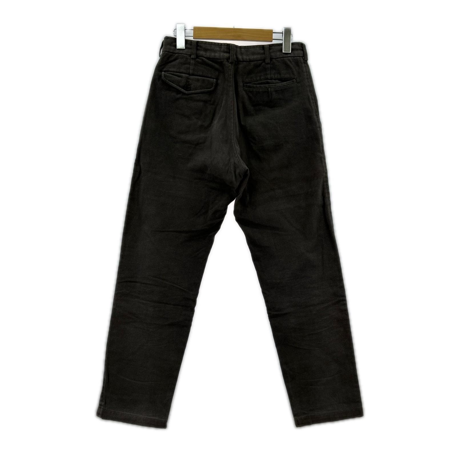 パンツ 田中オム 01aw コットンストレートパンツ 茶 S グレー