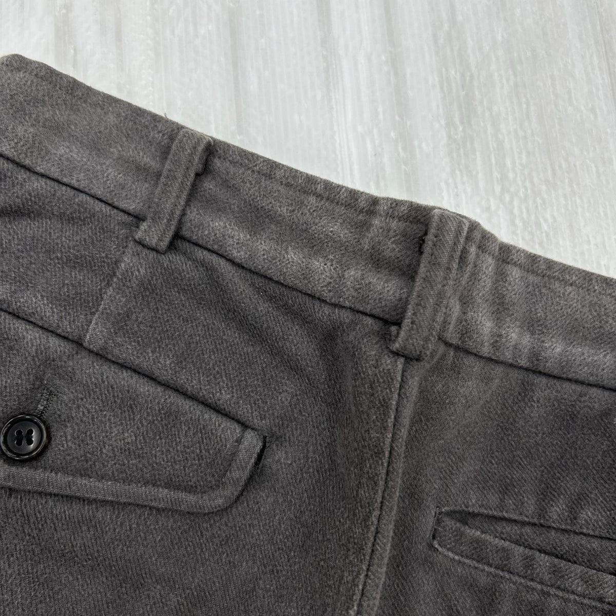 パンツ 田中オム 01aw コットンストレートパンツ 茶 S グレー