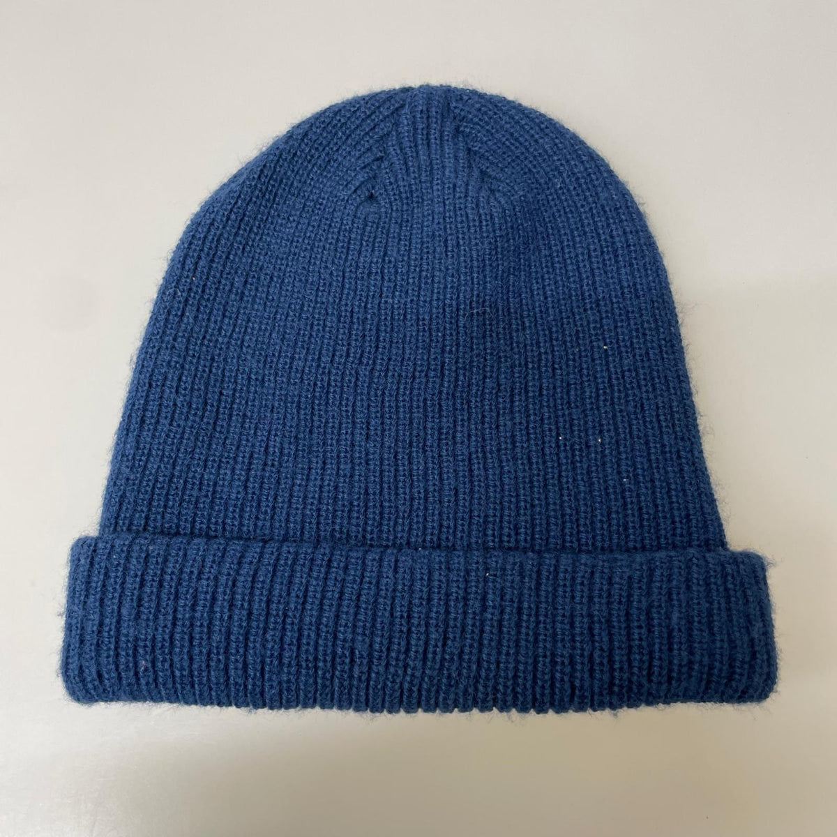 ニットキャップ ロゴ刺繍 青 ブルー