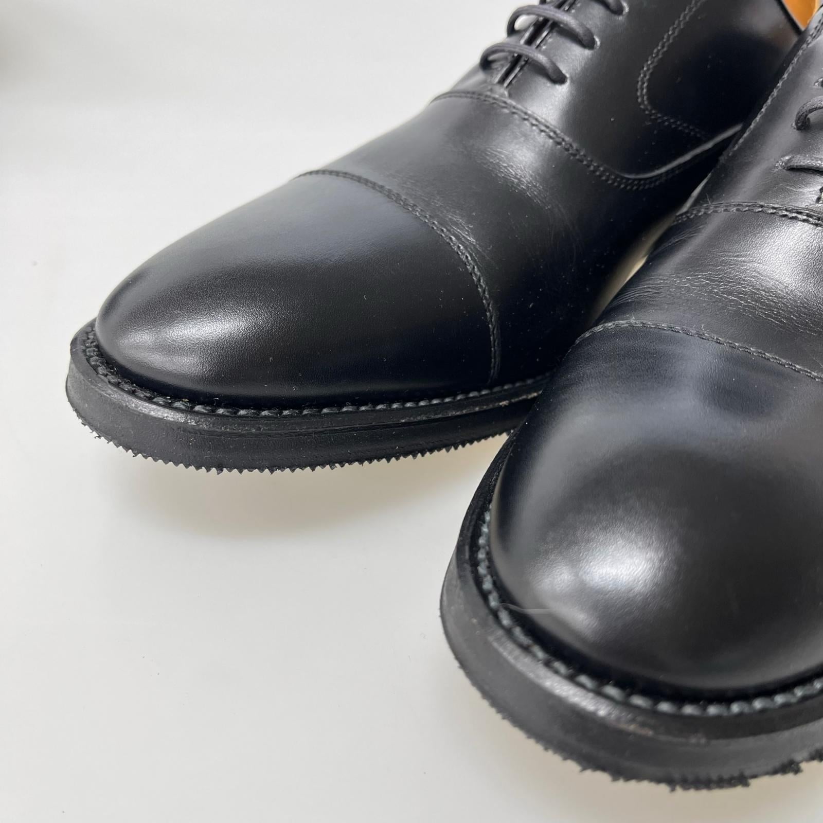 シューズ ストレートチップ 黒 (25.5cm) 25.5cm (US7 1/2 UK7 EU41) ブラック