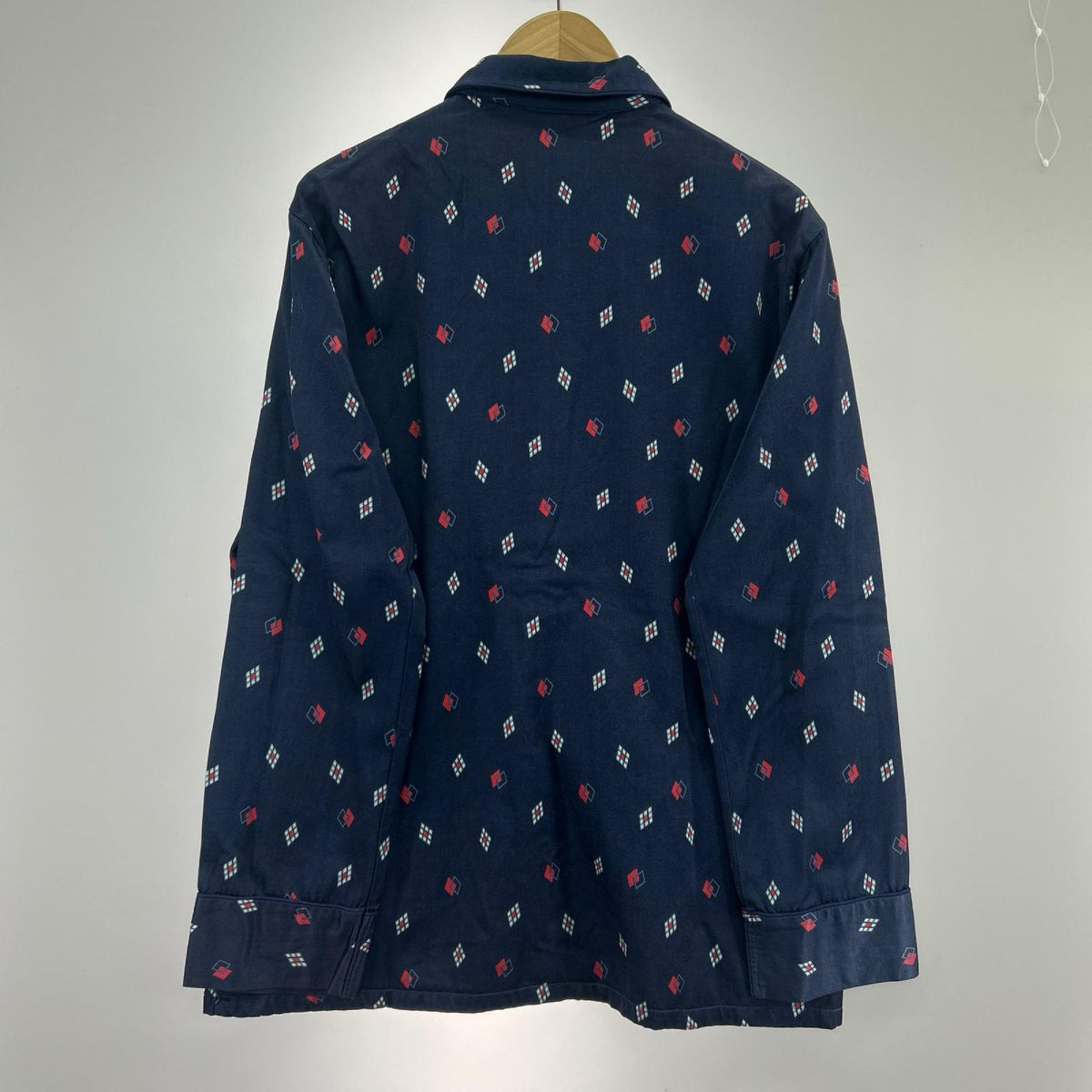 長袖シャツ 70s Pierre Clarence フランス製 レーヨンシャツ NVY 3 ネイビー