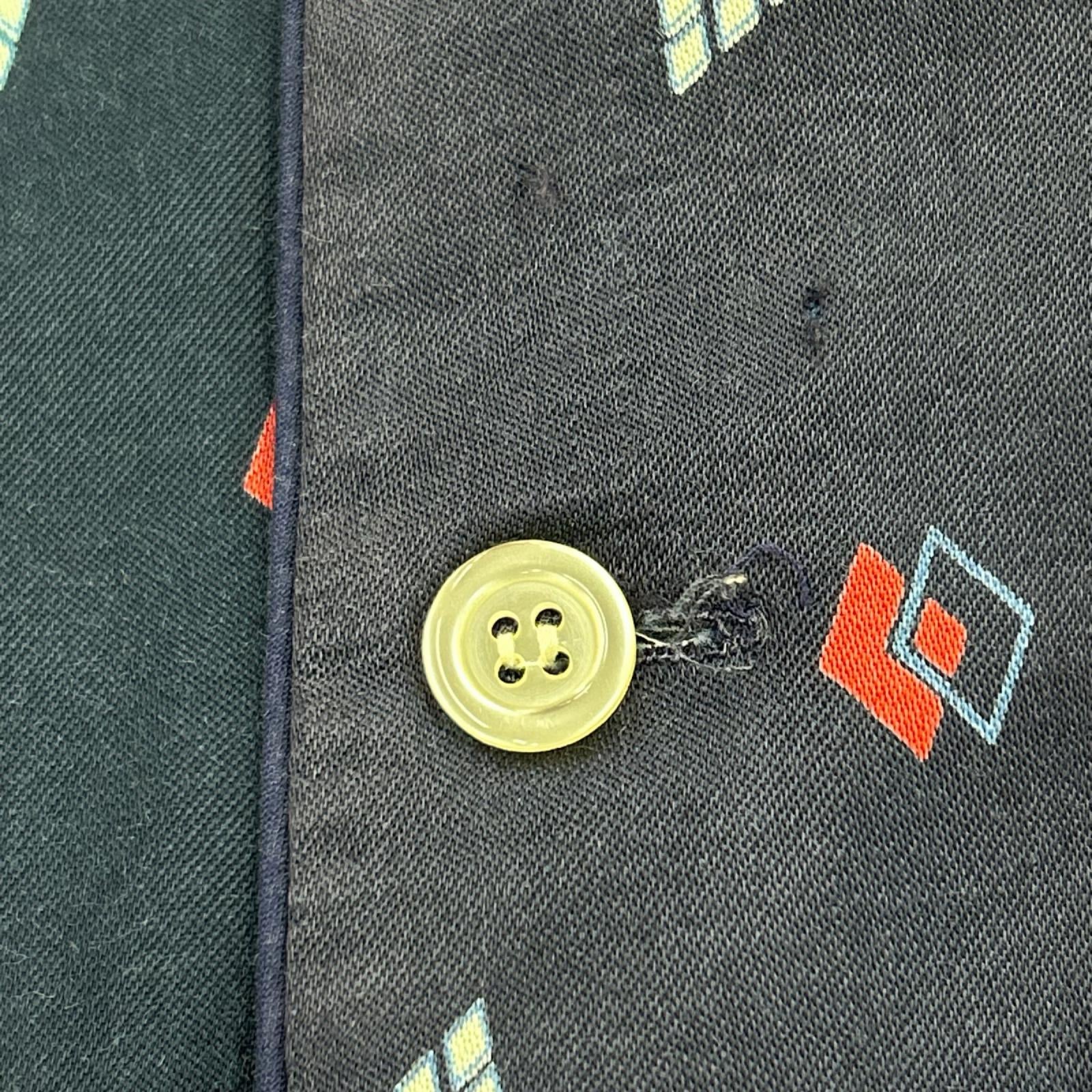 長袖シャツ 70s Pierre Clarence フランス製 レーヨンシャツ NVY 3 ネイビー