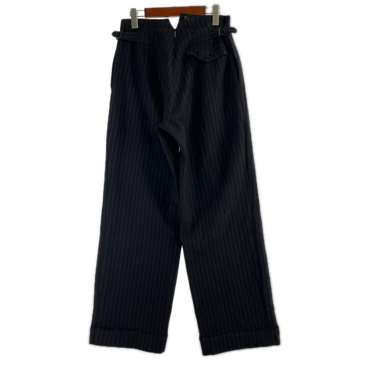 パンツ ~40s フレンチファーマーズ 針シンチウールスラックス BLK ブラック