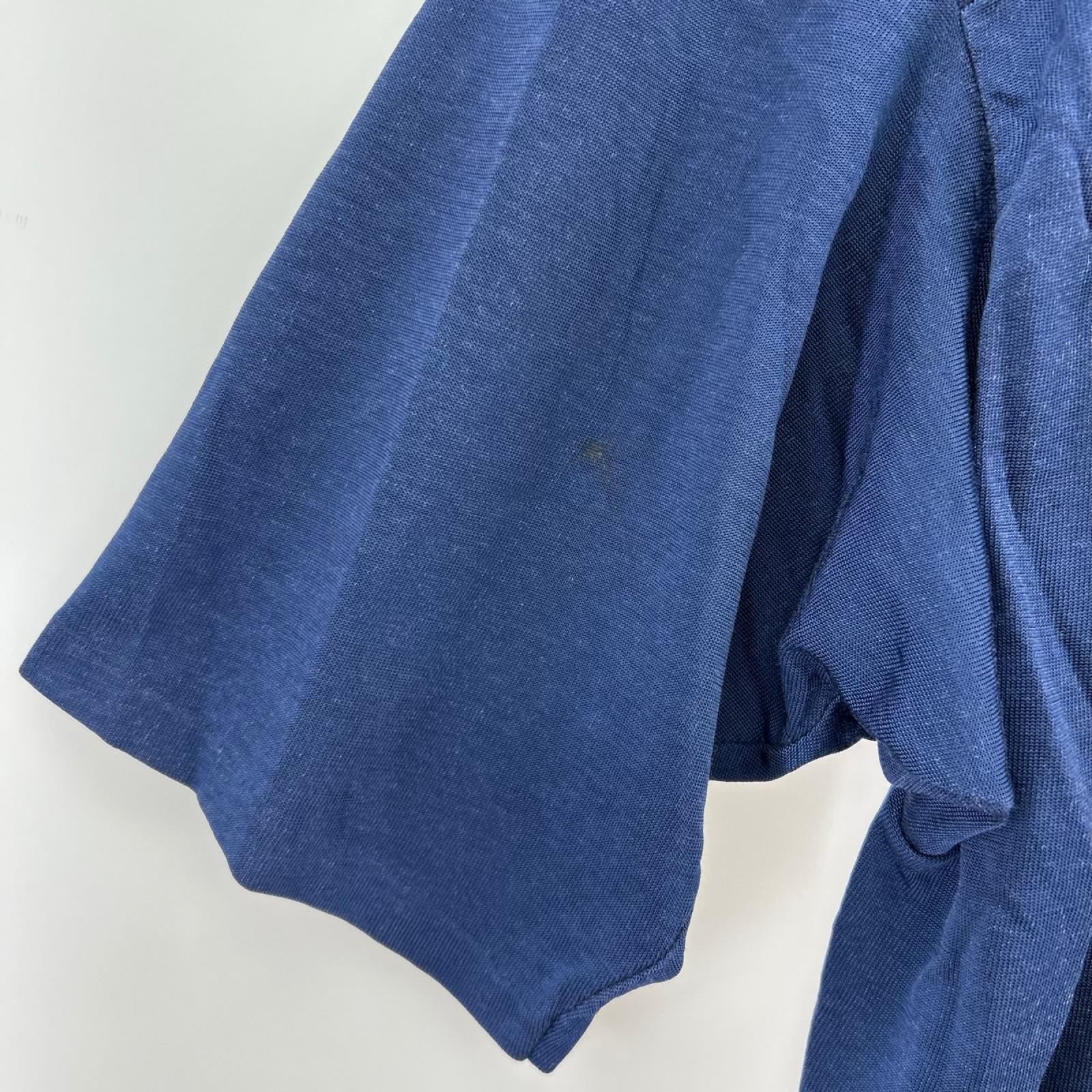 半袖Tシャツ 80s フットボールシャツ 三段 紺 (XL) ブルー