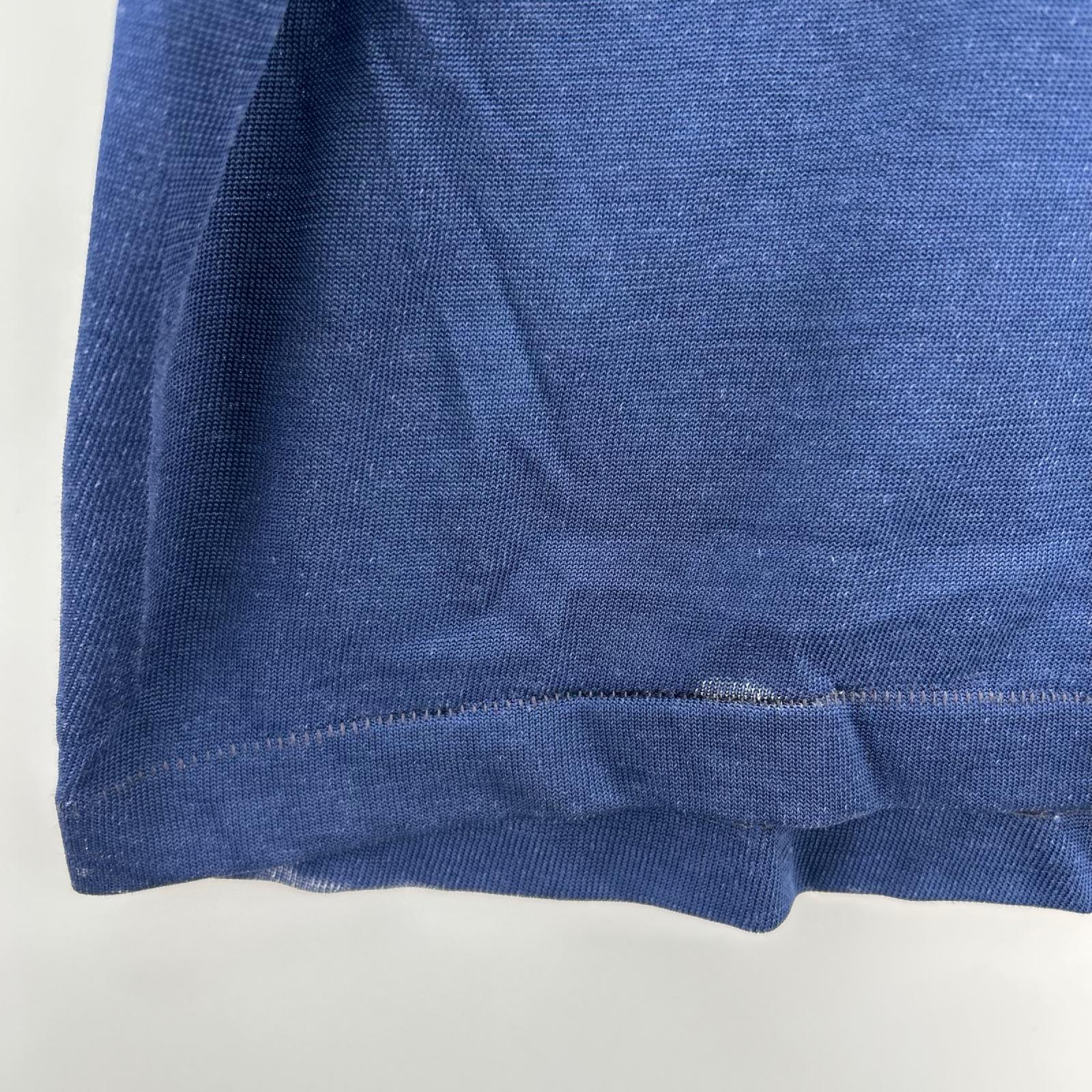 半袖Tシャツ 80s フットボールシャツ 三段 紺 (XL) ブルー