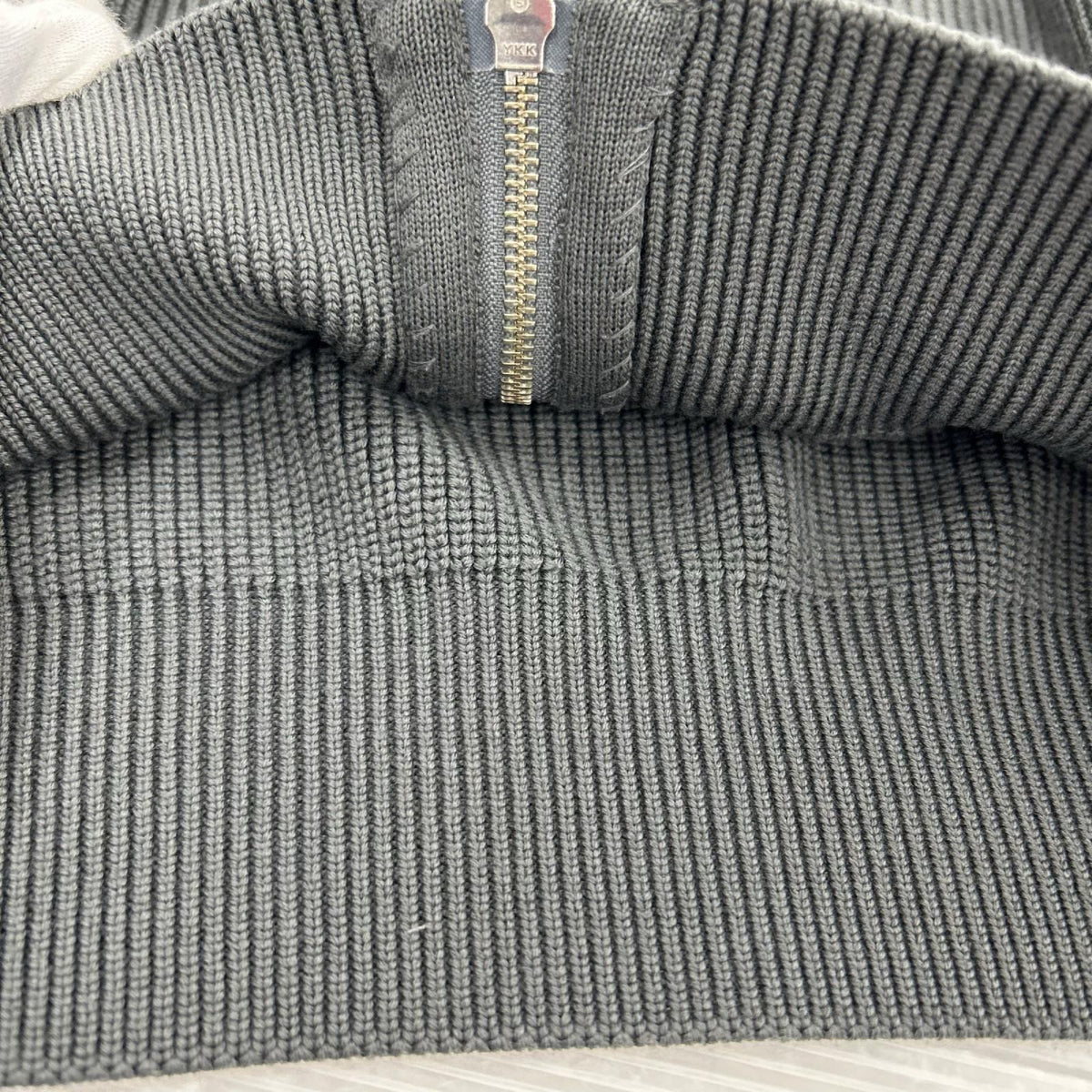 ジャケット Yonetomi EX FINE WOOL RIB KNIT BLOUSON 3 グレー