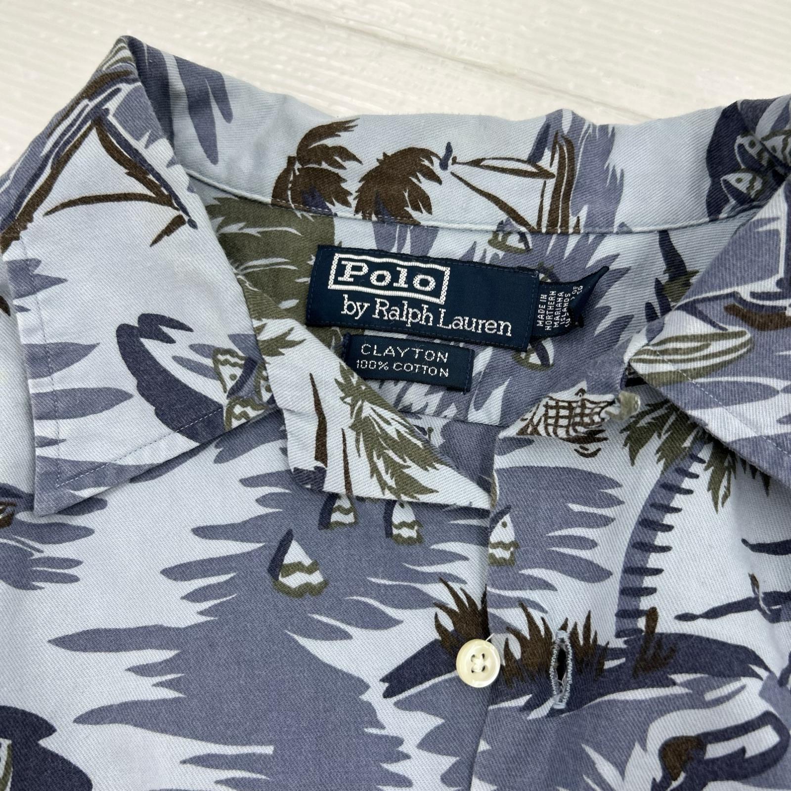 半袖シャツ CLAYTON S/S 総柄ハワイアンシャツ (M) M ブルー