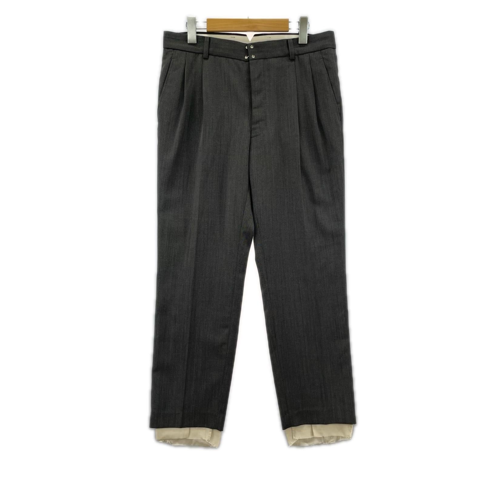 パンツ Raw Edge Liner Tailored Slim Trousers 3 グレー