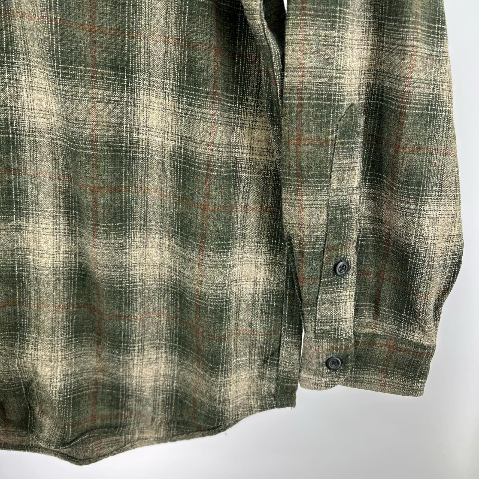長袖シャツ PENDLETON 00s オンブレチェックボードシャツ オリーブ (XL)