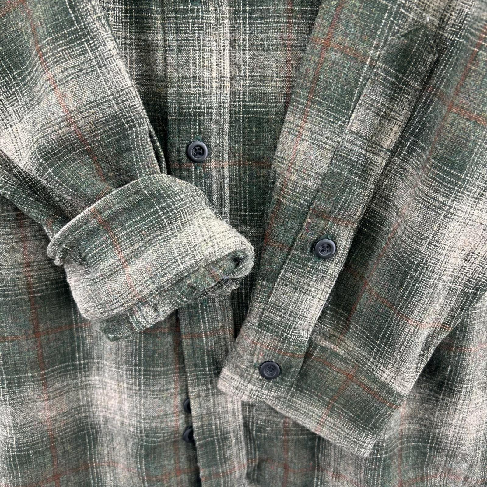 長袖シャツ PENDLETON 00s オンブレチェックボードシャツ オリーブ (XL)
