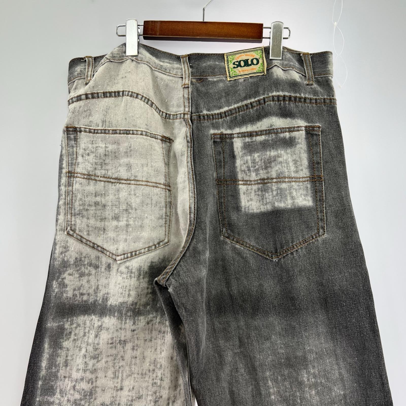 デニムパンツ SOLO JEANS ウォッシュデニム W36 BLK 36 ブラック