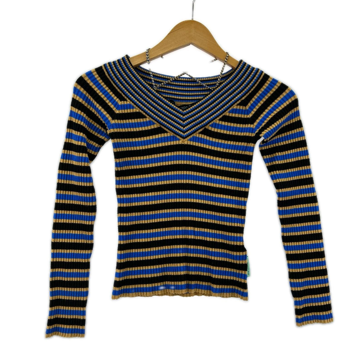 ニット Nina Stripe Off Shoulder Top S S ブラック