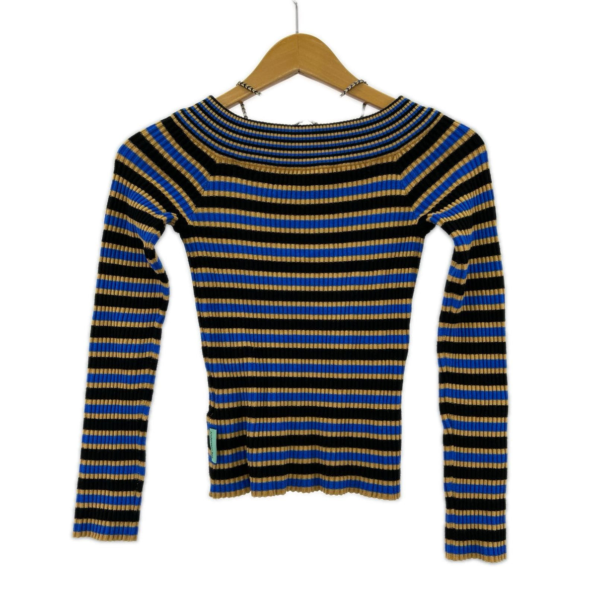 ニット Nina Stripe Off Shoulder Top S S ブラック