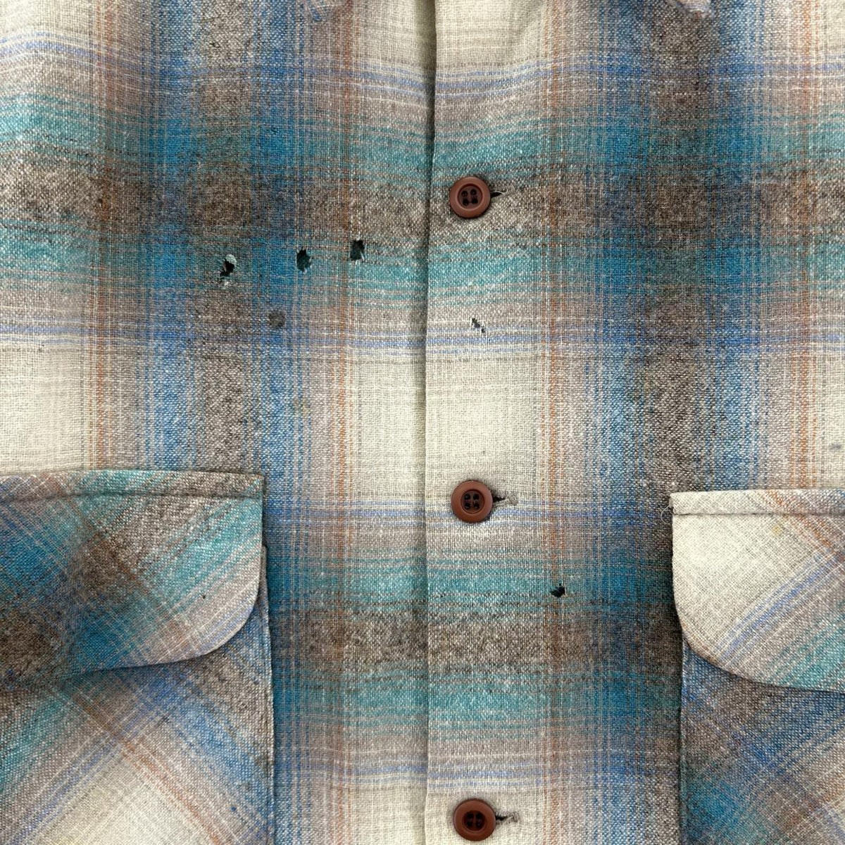 長袖シャツ 70s PENDLETON オンブレチェックシャツ L マルチカラー