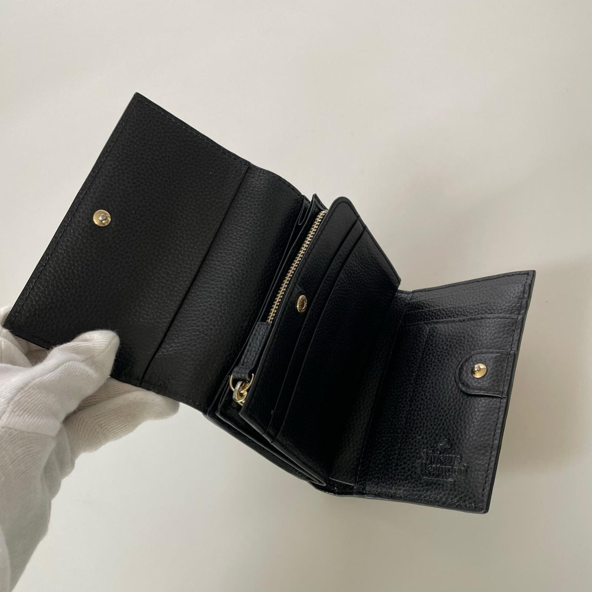 コンパクトウォレット オーブ 三つ折り財布 ブラック