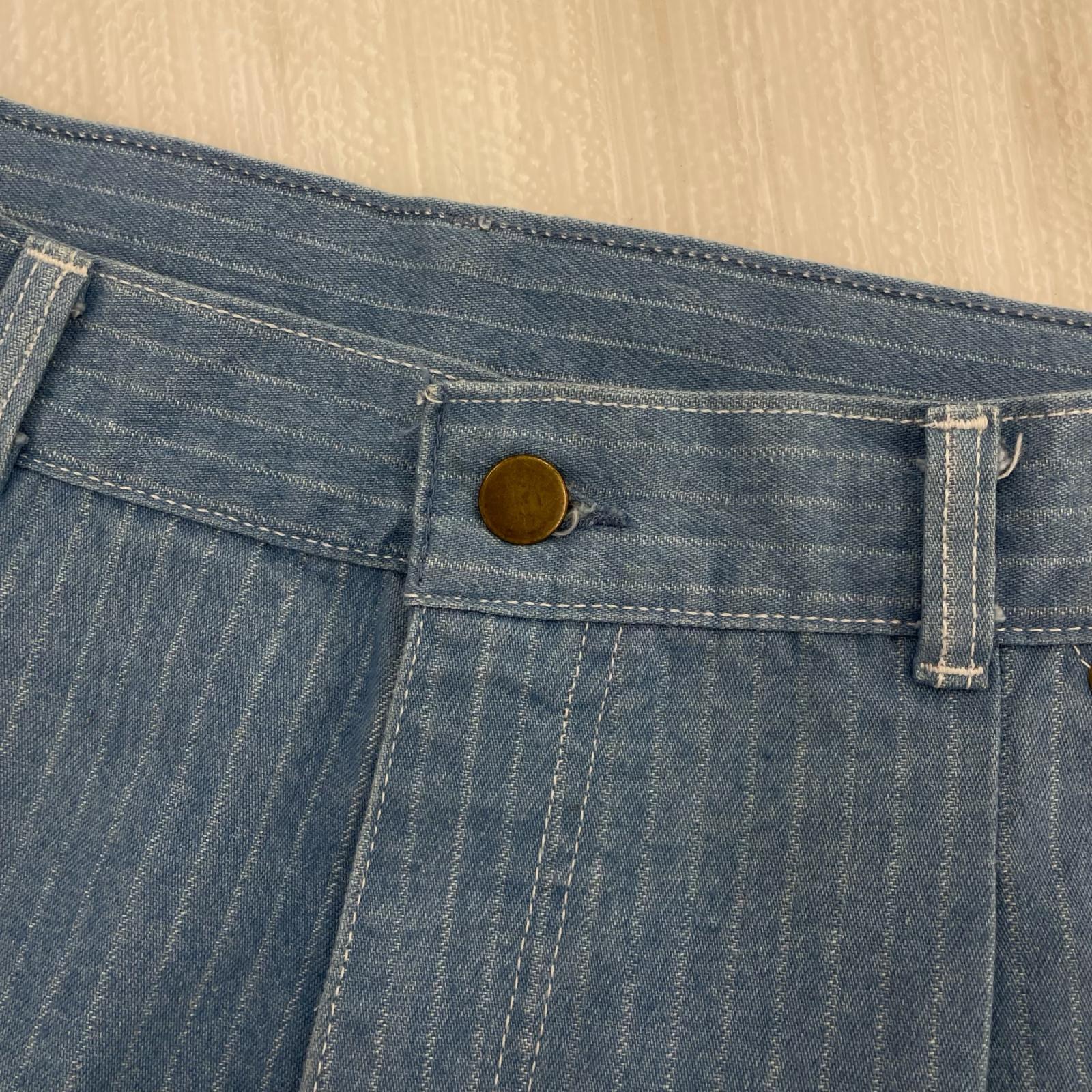 パンツ 70s~80s SEARSストライプデニム (size18) ブルー