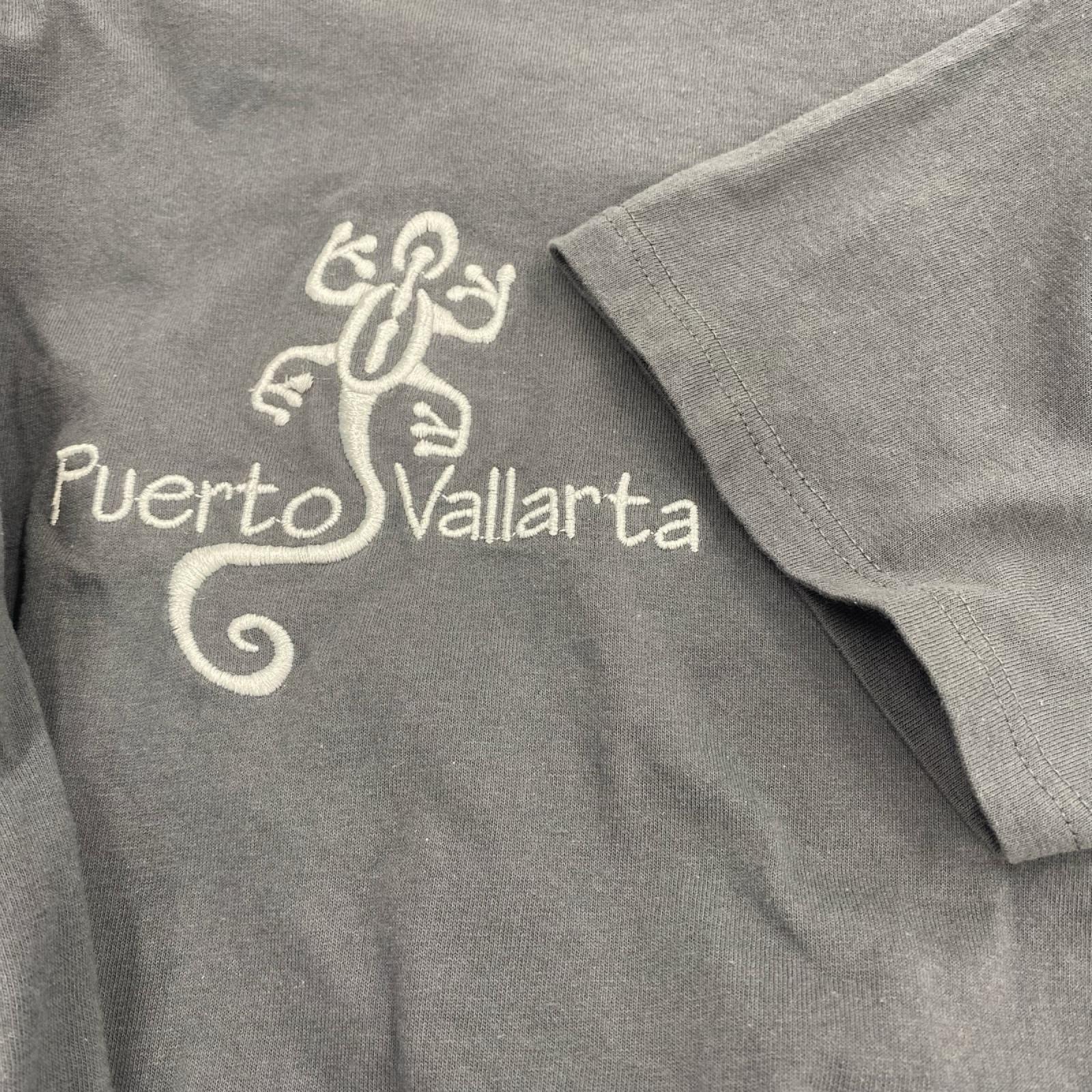 半袖Tシャツ puerut vallarta トカゲグレー L ブラック