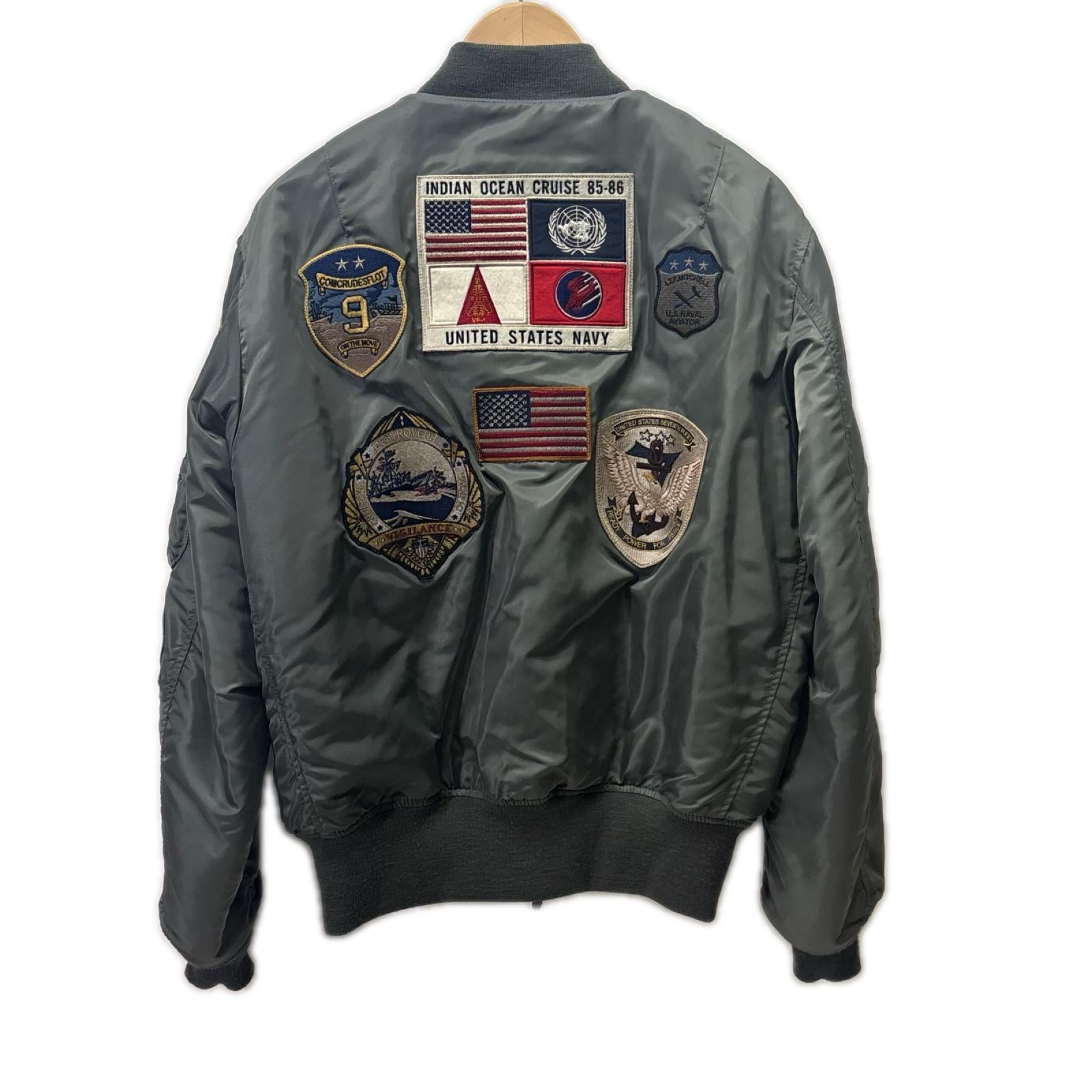 ジャケット TOP GUN MA-1 CUSTOM L カーキ