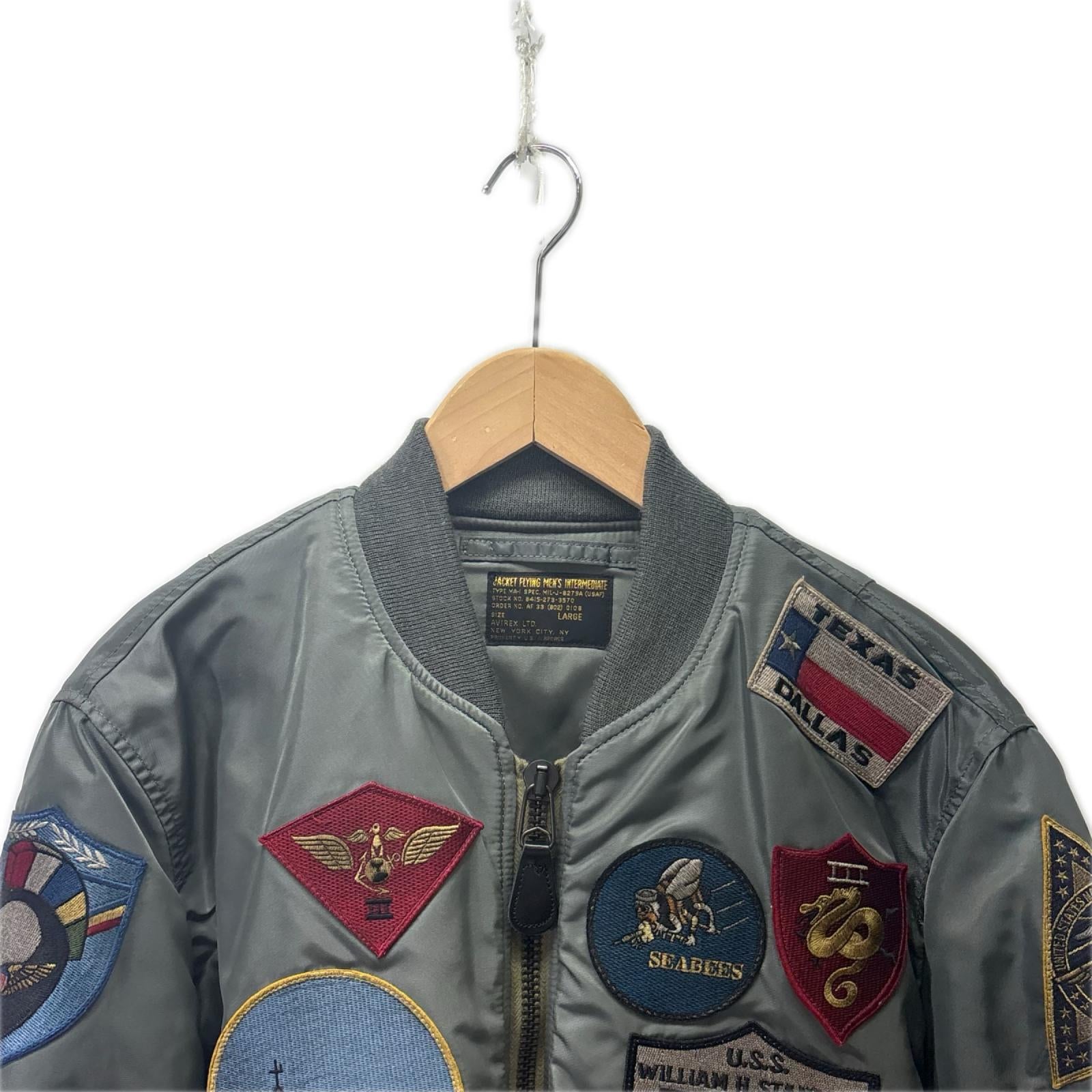 ジャケット TOP GUN MA-1 CUSTOM L カーキ