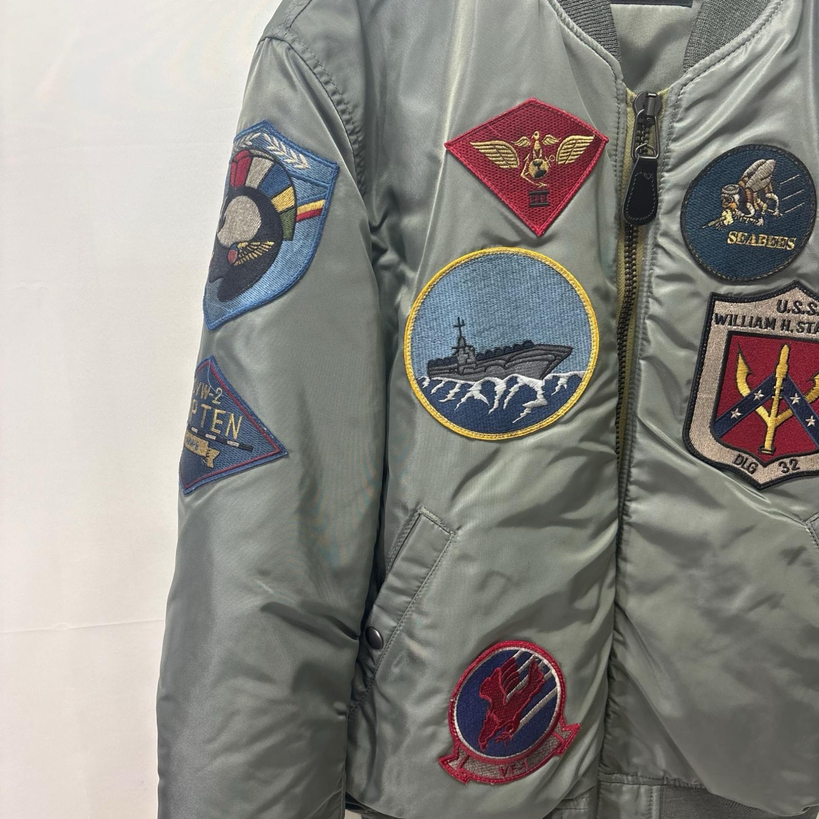 ジャケット TOP GUN MA-1 CUSTOM L カーキ