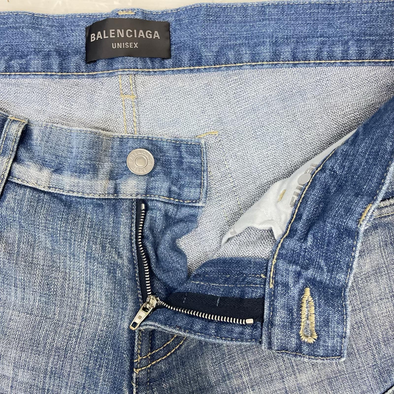 BALENCIAGA ローライズ ウォッシュドデニムパンツ 833433 TSW69 L 833433 TSW69